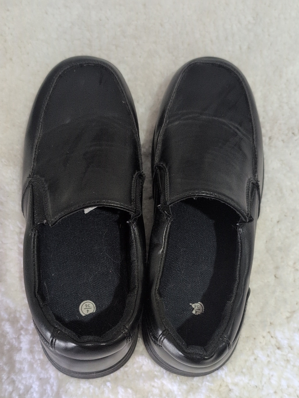 Kids Black Slip-On School Shoes